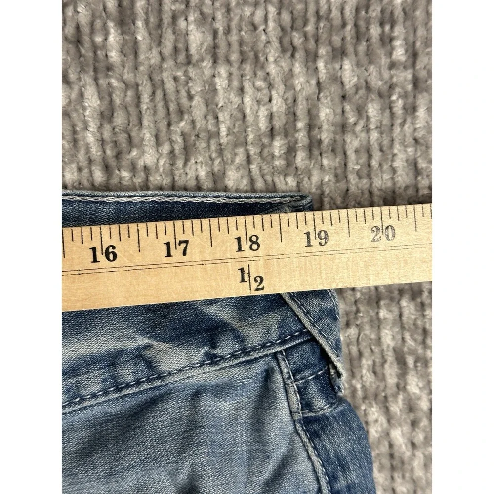 True Religion Jeans Ricky Relaxed Straight Flap Pocket Distressed RARE 36x34